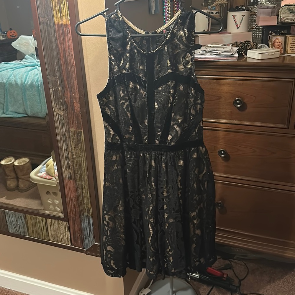Black and cream dress